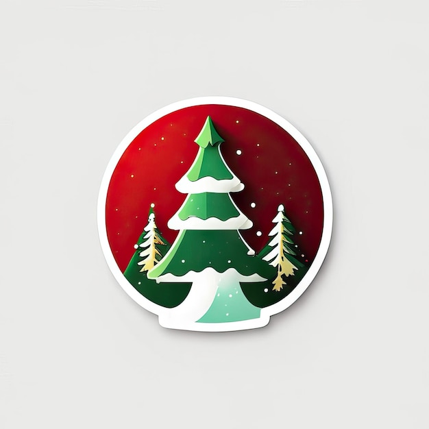 Photo christmas tree sticker