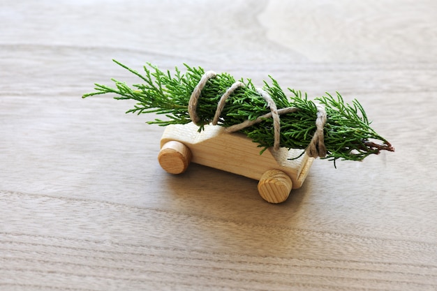 Christmas tree on toy car