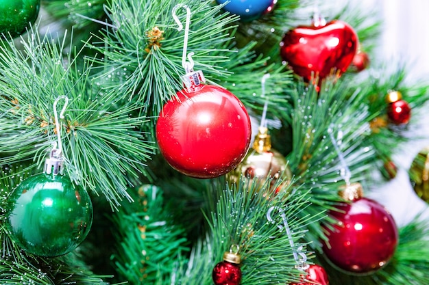 Christmas tree toys on the Christmas tree, new year celebration