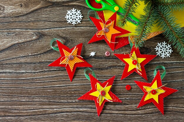 Christmas tree toys star gift Handmade Project of childrens creativity handicrafts