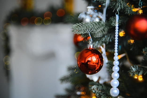 Christmas tree, toys on the tree