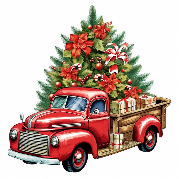 Christmas Tree Truck Clipart