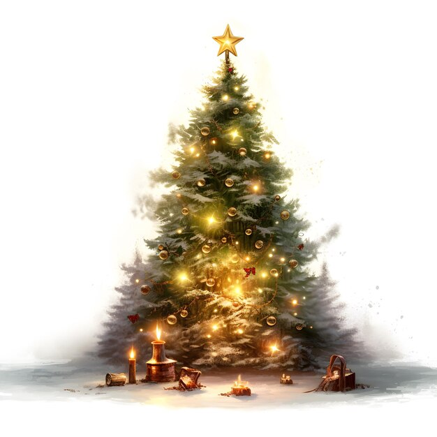 Christmas tree on a white background