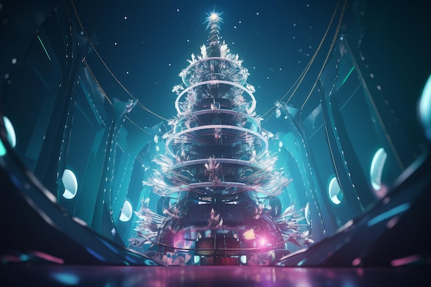 Christmas tree winter Generate Ai