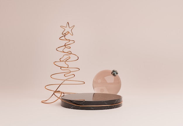 Christmas tree wire and marble podium