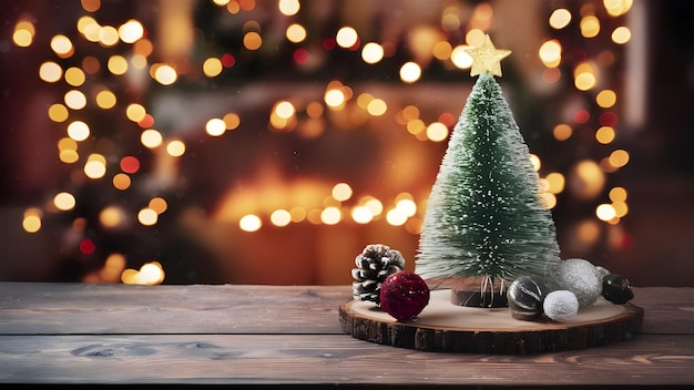 a christmas tree with a christmas tree on the table