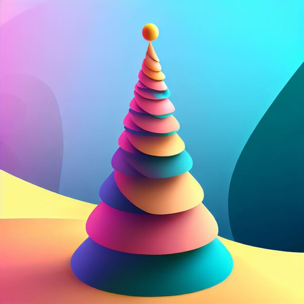 Christmas tree with colorful background