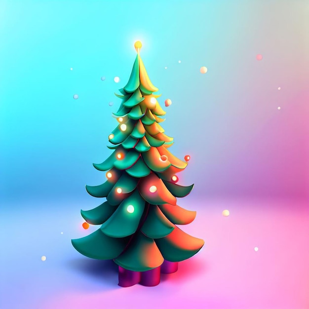 Foto albero di natale con sfondo colorato