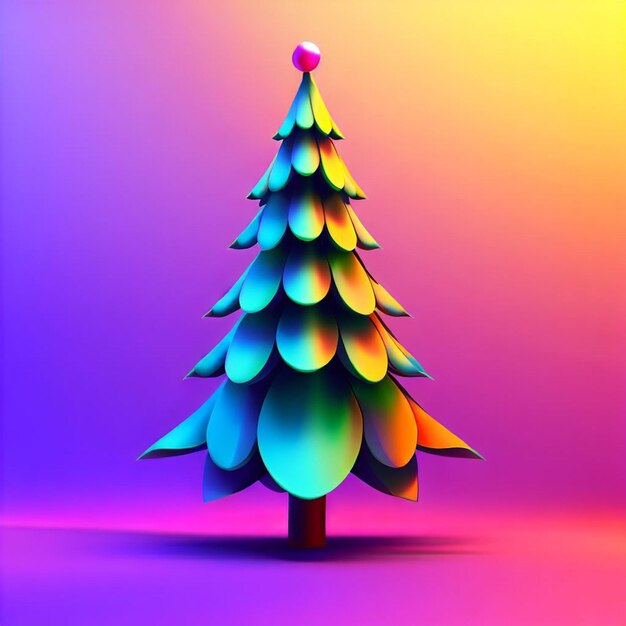 christmas tree with colorful Background