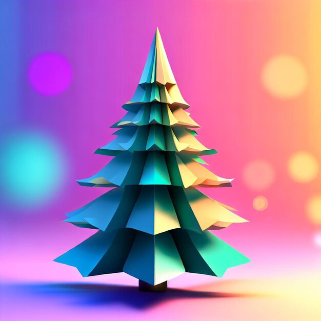 Christmas tree with colorful background