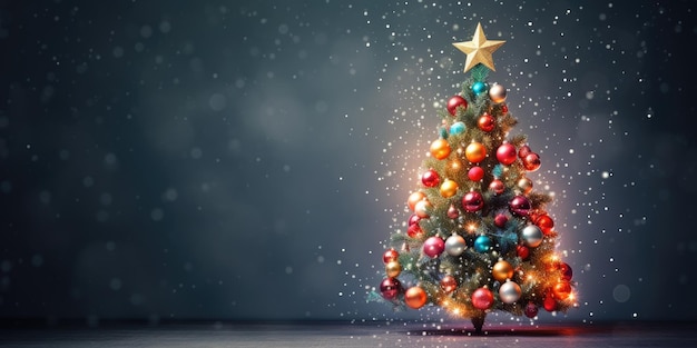 Christmas tree with copy space for banner