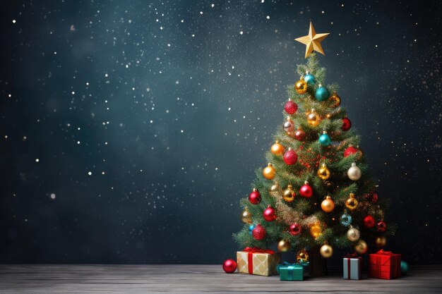 Christmas tree with copy space for banner