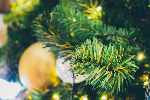 Christmas tree with decorated lights