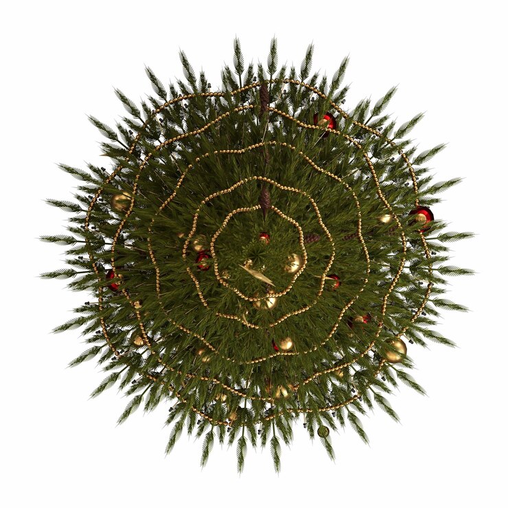 Photo christmas tree with decorations isolated on white background 3d illustration cg render