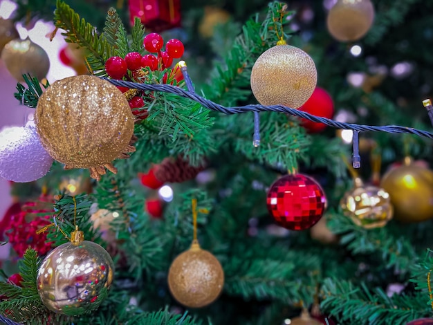 Photo christmas tree with decorations