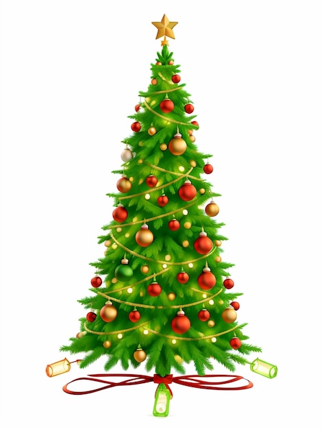 Foto albero di natale con luci festive