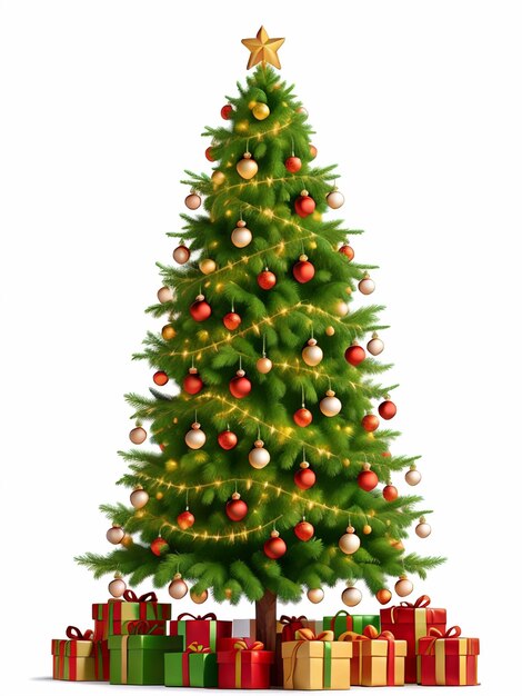 Foto albero di natale con luci festive