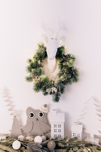 Christmas tree with gifts isolated