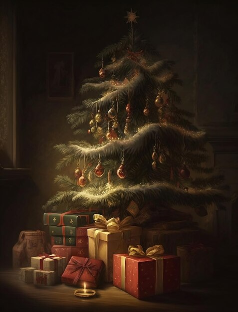 Christmas tree with gifts