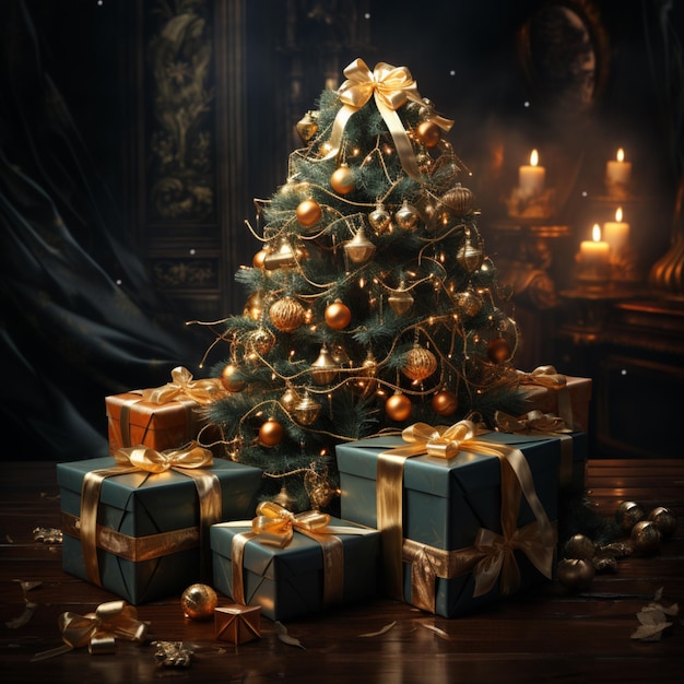 christmas tree with gifts