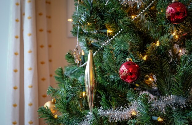 Christmas tree with lights in a room in amsterdam in the netherlands