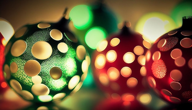 さまざまな色のオーナメントが飾られたクリスマスツリー
