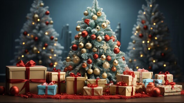 Фото Рождественская елка с подарками