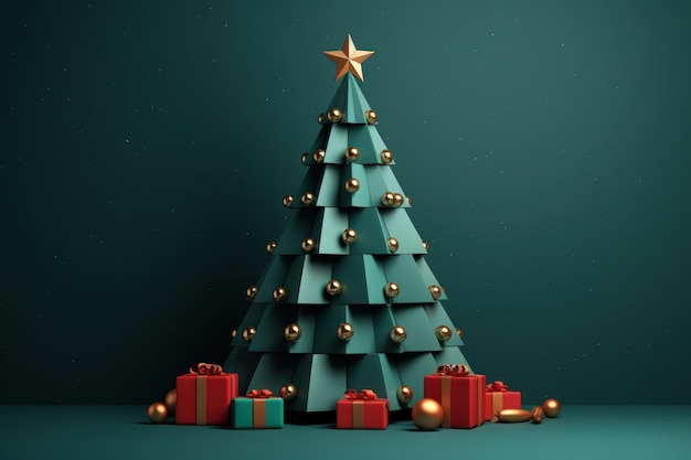 a christmas tree with presents