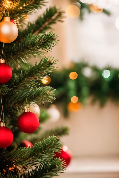 A christmas tree with a red and white ball on it