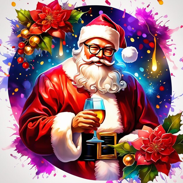 christmas tree with santa claus created with generative AI software