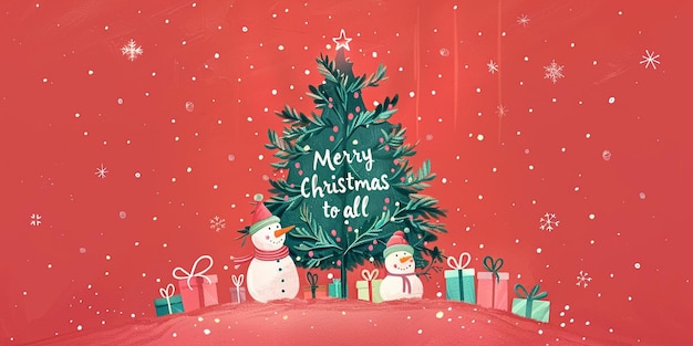 a christmas tree with a sign that says merry christmas to all