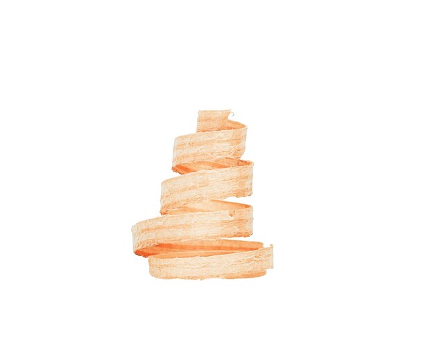 Christmas trees are made of wooden shavings isolated on a white background