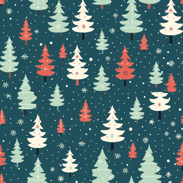 Christmas trees on a blue background.