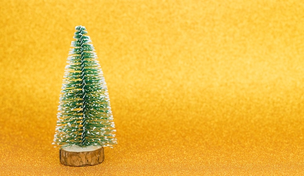 christmas trees on a bright golden