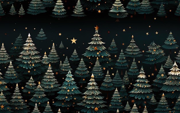 christmas trees on a dark background