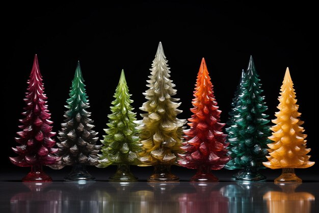 Foto christmas trees of different colours