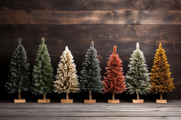 Photo christmas trees of different colours