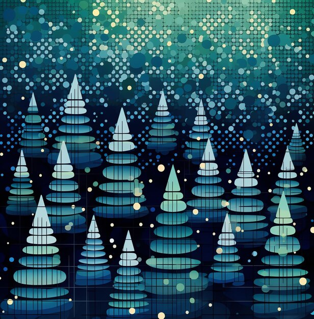 Фото Рождественские деревья зимний фон