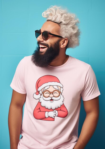 Christmas Tshirt with Santa Claus Generative Ai