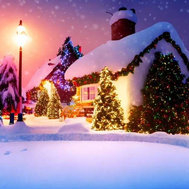크리스마스 휴가 눈이 내린 풍경과 함께 탈출 기억에 남는 휴가 시즌 축하
