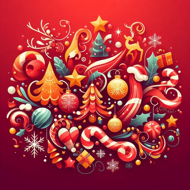 Photo christmas vector background creative design greeting card banner poster top view xmas decoration