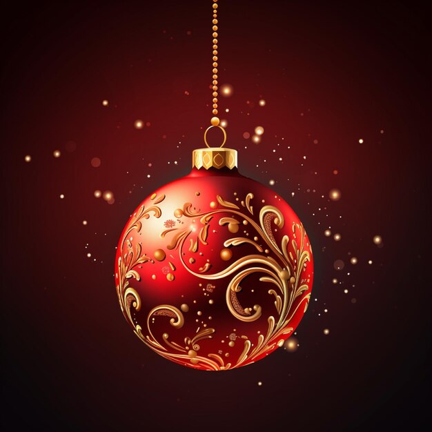 Photo christmas vector graphic design with one christmas bauble on the background