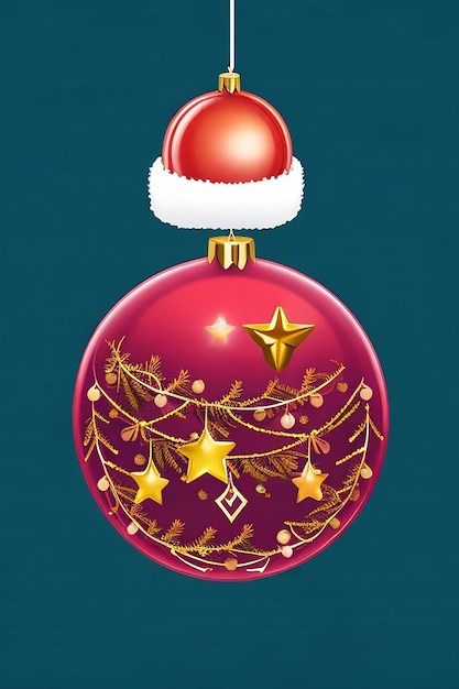 Foto disegno di maglietta grafica vettoriale natalizia con un singolo gioiello natalizio sullo sfondo ai generato