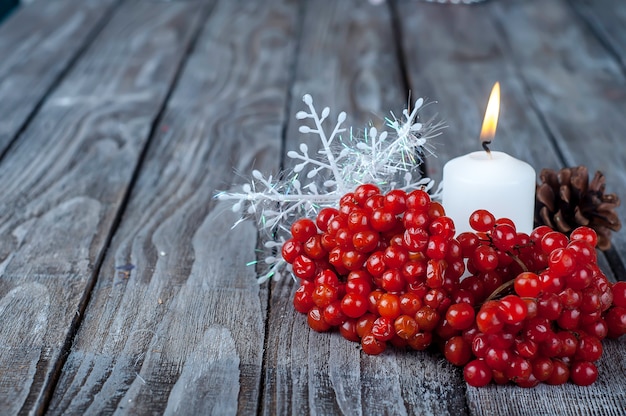 Christmas- viburnum and candle