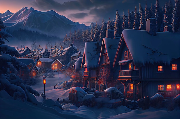 山のクリスマス村