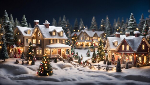 Christmas village on a peaceful night