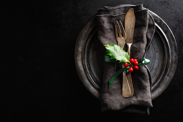 Christmas vintage rustic cutlery