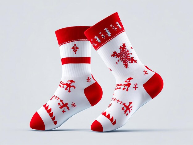 クリスマスの暖かいふわふわな靴下 白い背景で印刷可能なイラストが生成されます