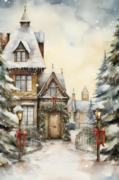 Photo christmas watercolor background