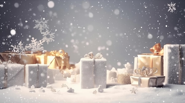 Christmas winter background Illustration AI GenerativexA